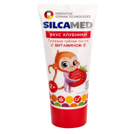 Детская зубная паста SILCAMED. Со вкусом клубники